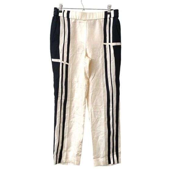 THEORY Silk Hans Striped Trouser Sz 2 - Picture 2 of 6